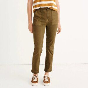Madewell Stovepipe Fatigue Pants: TENCEL™ Lyocell Edition - Green - Size 28